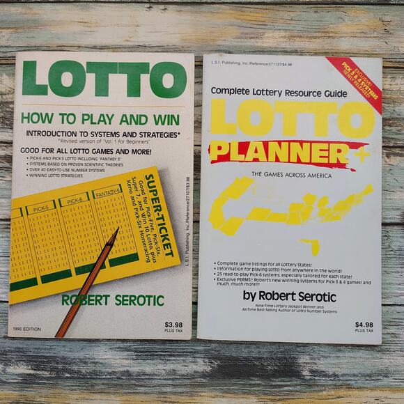 Lotto Planner and How to Play and Win by Robert Serotic 1989 Vtg PB Set of 2 - Picture 1 of 16
